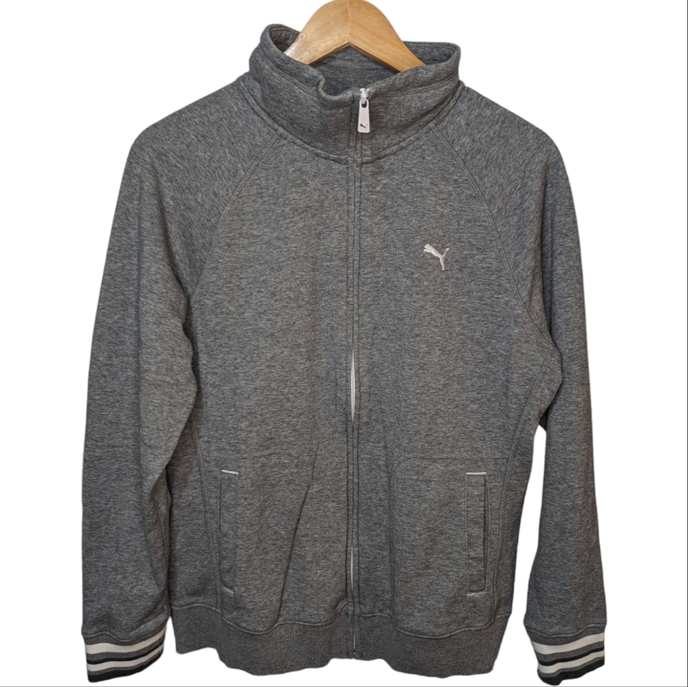 Puma Women's Sport Lifestyle Gray Zip Closure Jacket  Size Large